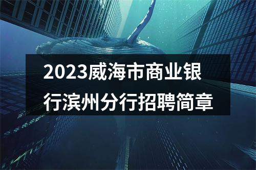 2023威海市商业银行滨州分行招聘简章 图片